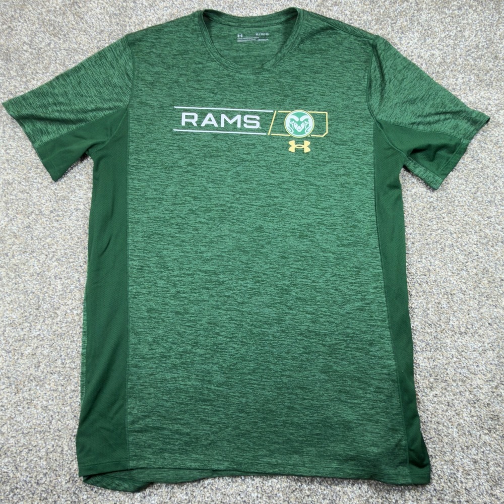 Under Armour Men XL Colorado State Rams HeatGear Green Heather T-Shirt UM0698‎
